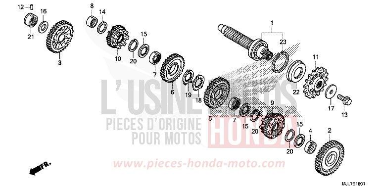 BOITE DE VITESSES (ARBRE INTERMEDIAIRE) de Integra 750 MAT BULLET SILVER (NH389) 2014